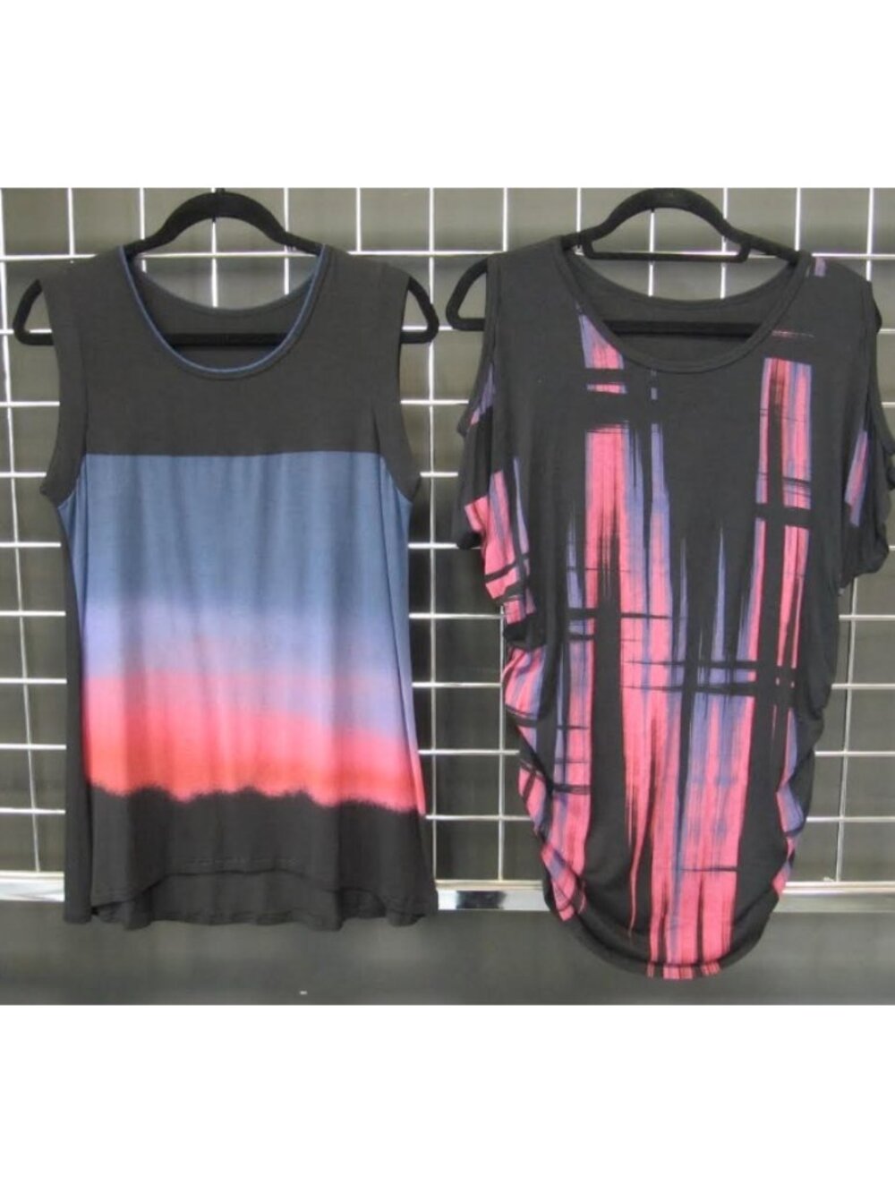 Women's 2-Piece Fashion Tops – Ombre Tank & Abstract Print Tunic